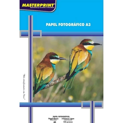 Papel Fotográfico Brilhante Branco A3 180g C/20 Folhas - Masterprint