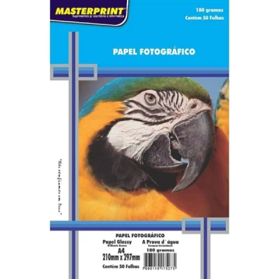 Papel Fotográfico A4 Glossy Pct C/20 folhas 180g - Masterprint