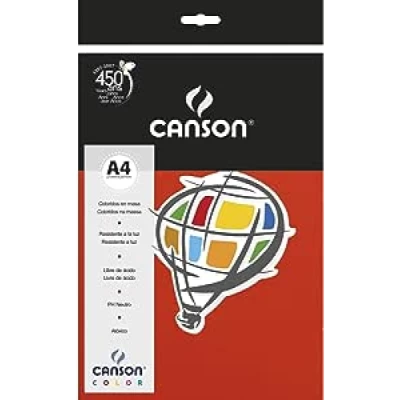 Papel Color A4 180g C/50 Folhas - Vemelho - Canson