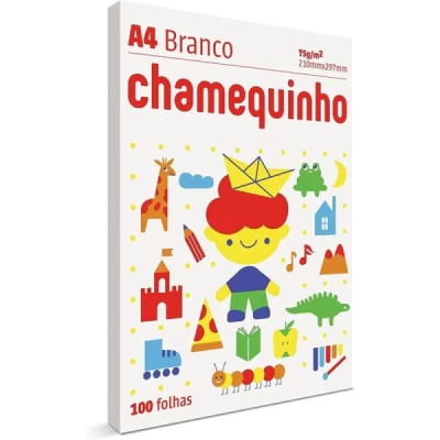 Papel Sulfite 75g Chamequinho Alcalino 210x297 A4 Branco C/100 Folhas - Chamex