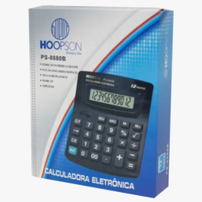 Calculadora 12 Dígitos Pilha AAA Números Grandes Função Raiz Quadrada PS-8880B - Hoopson