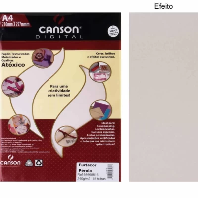 Papel Perolado Furtacor A4 240g Pct C/15 Folhas - Canson