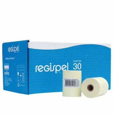 Caixa De Bobinas Térmicas Com 30 Unidades 80mm X 40m – Regispel