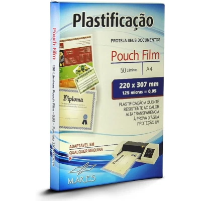 Plastico Para Plastificacao Pouch Film A4 220x307 (0,05) Conj/50 - Mares