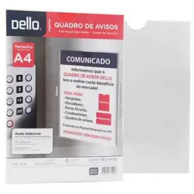 Quadro de Avisos A4 - Cristal - Dello