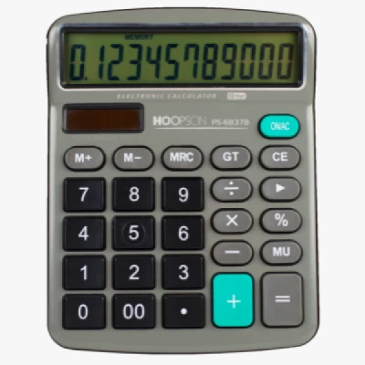 Calculadora Solar e Pilha AAA 12 Dígitos Função Raiz Quadrada Números Grandes PS-6837B - Hoopson