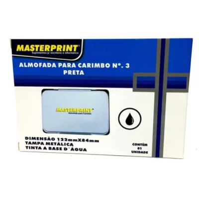 Almofada para carimbo (n° 3) Preta - Masterprint