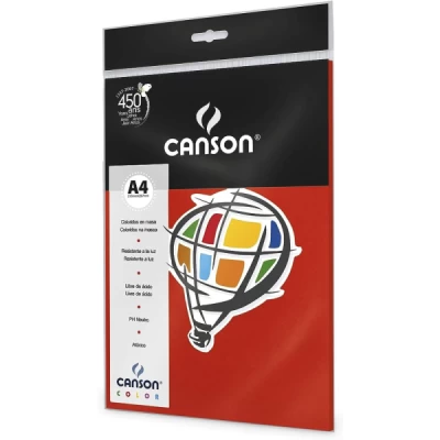 Papel Color A4 180g C/50 Folhas - Vemelho - Canson