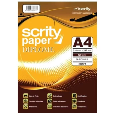 Papel Kraft - Paper Diplome A4 120g C/50 Folhas - Scrity