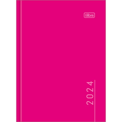 Agenda Costurada Diária 12,3 x 16,6 cm Pepper Rosa 2024 - Tilibra