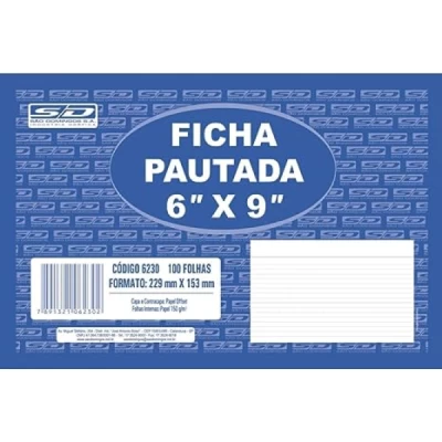 Ficha Pautada 6" X 9" Pacote C/100un São Domingos