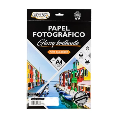 Papel Fotográfico A4 120g Pct C/50 Folhas - Brilhante - BRW